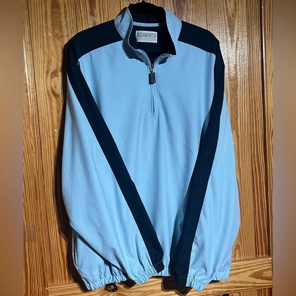 ASHWORTH Weather Systems Men's Quarter Zip Golf Windbreaker NANOTEX - Picture 2 of 14